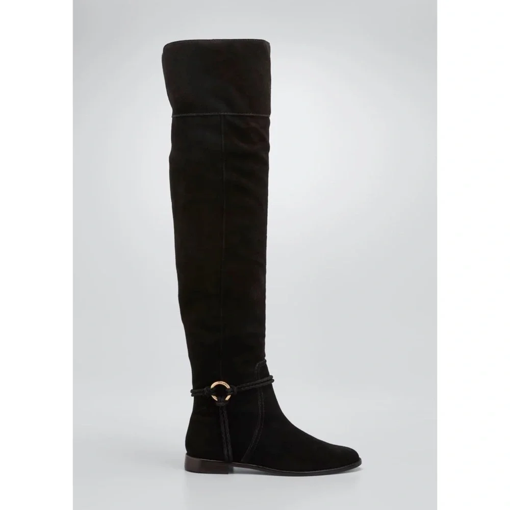 $950 NWOT Ulla Johnson Alps Black Over-the-Knee Suede Riding Tall Boots Size 9.5